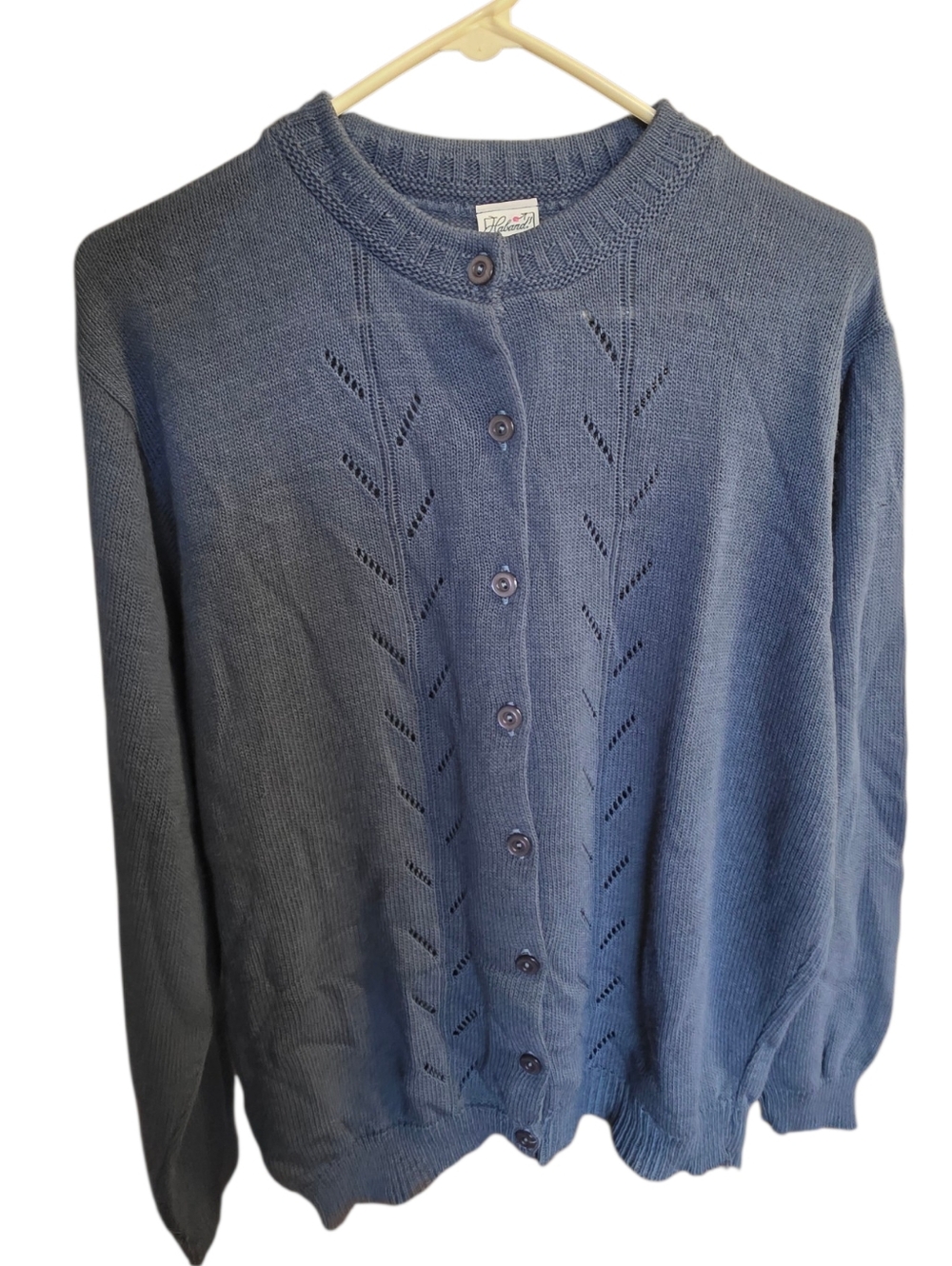 Haband Light Blue Button Front Knit Cardigan